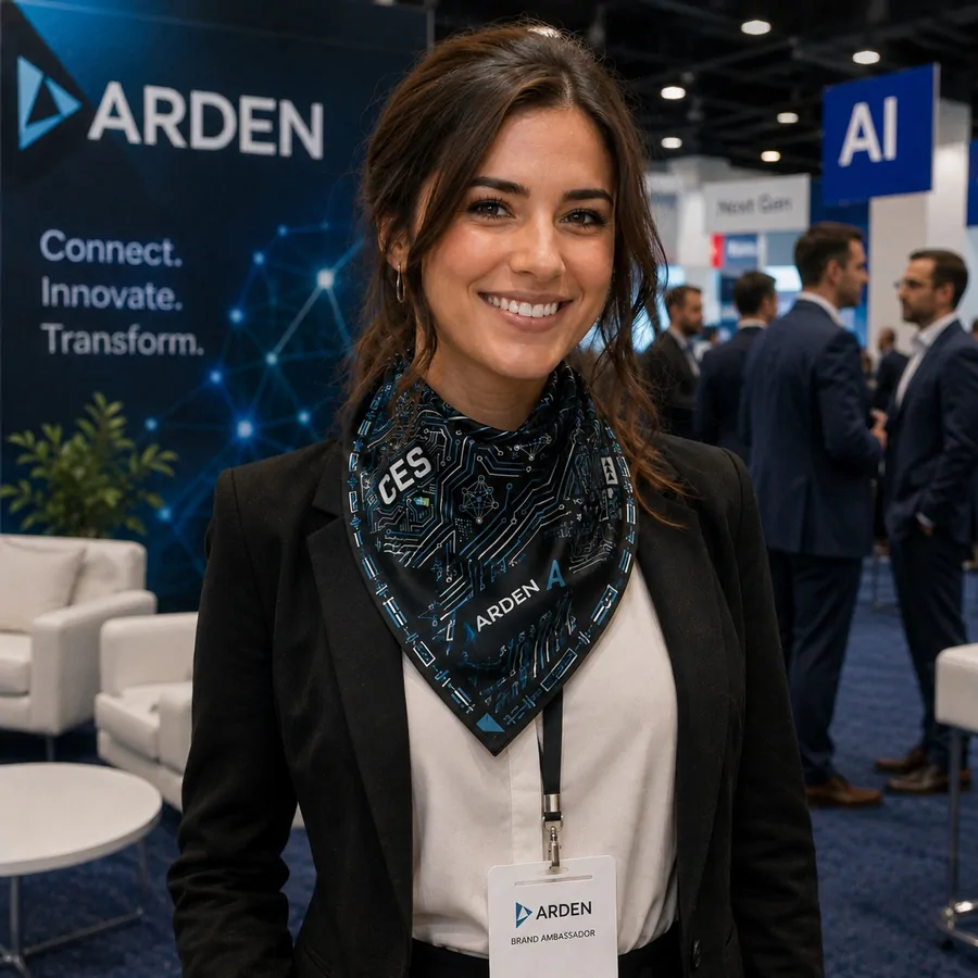 ARDEN bandana styled for a trade show booth